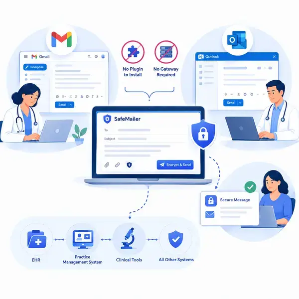 Healthcare Email Encryption Software Inside Gmail and Outlook