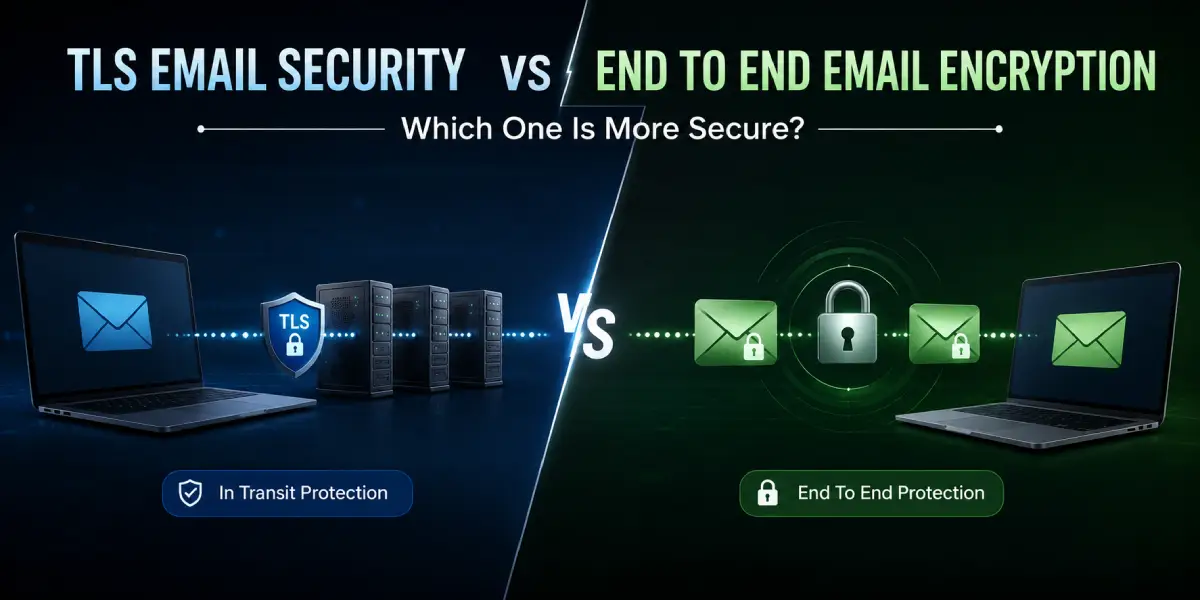 TLS email security versus end to end email encryption comparison